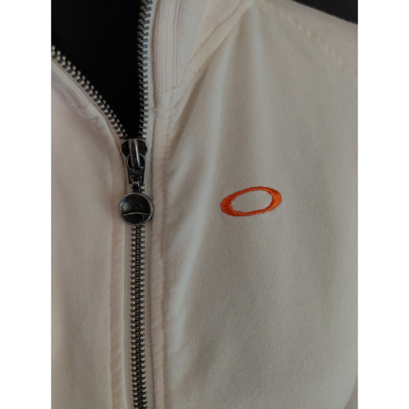 Oakley Woman’s Vintage Zip Up Size XS Cream Orange Tropical Floral Embroidery - Picture 5 of 10